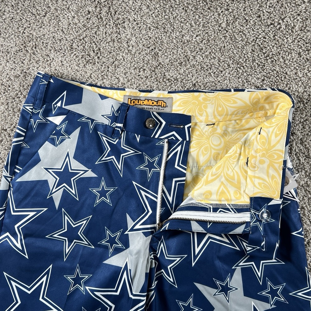 Dallas Cowboys Loudmouth Shorts Mens 32 Football NFL Preppy Team‎ Logo AOP NWT - Picture 2 of 15